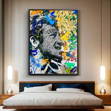 DOTCOMCANVAS® Leinwandbild BEBEL, LE PROFESSIONNEL, Leinwandbild Der Profi (Le Professionnel) Pop Art hochkant Portrait