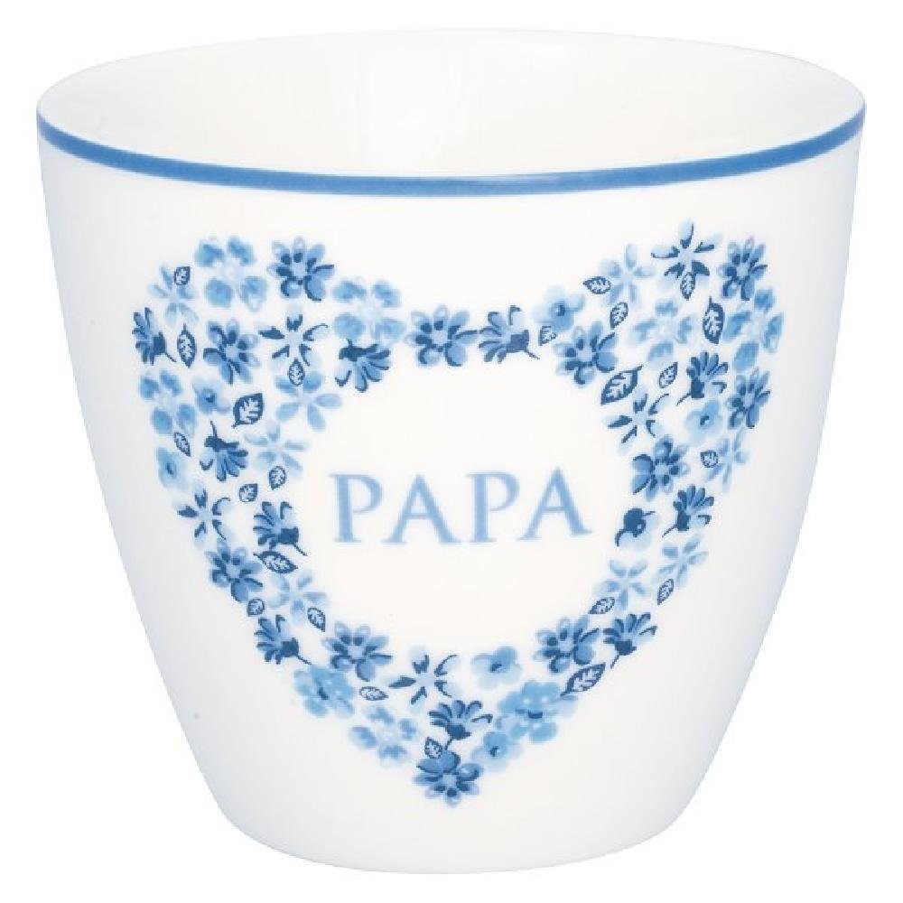 Greengate Tasse Latte Cup Papa Heart Blue