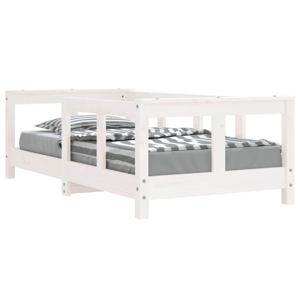 vidaXL Kinderbett, Jugendbett Weiß 70x140 cm Massivholz Kiefer