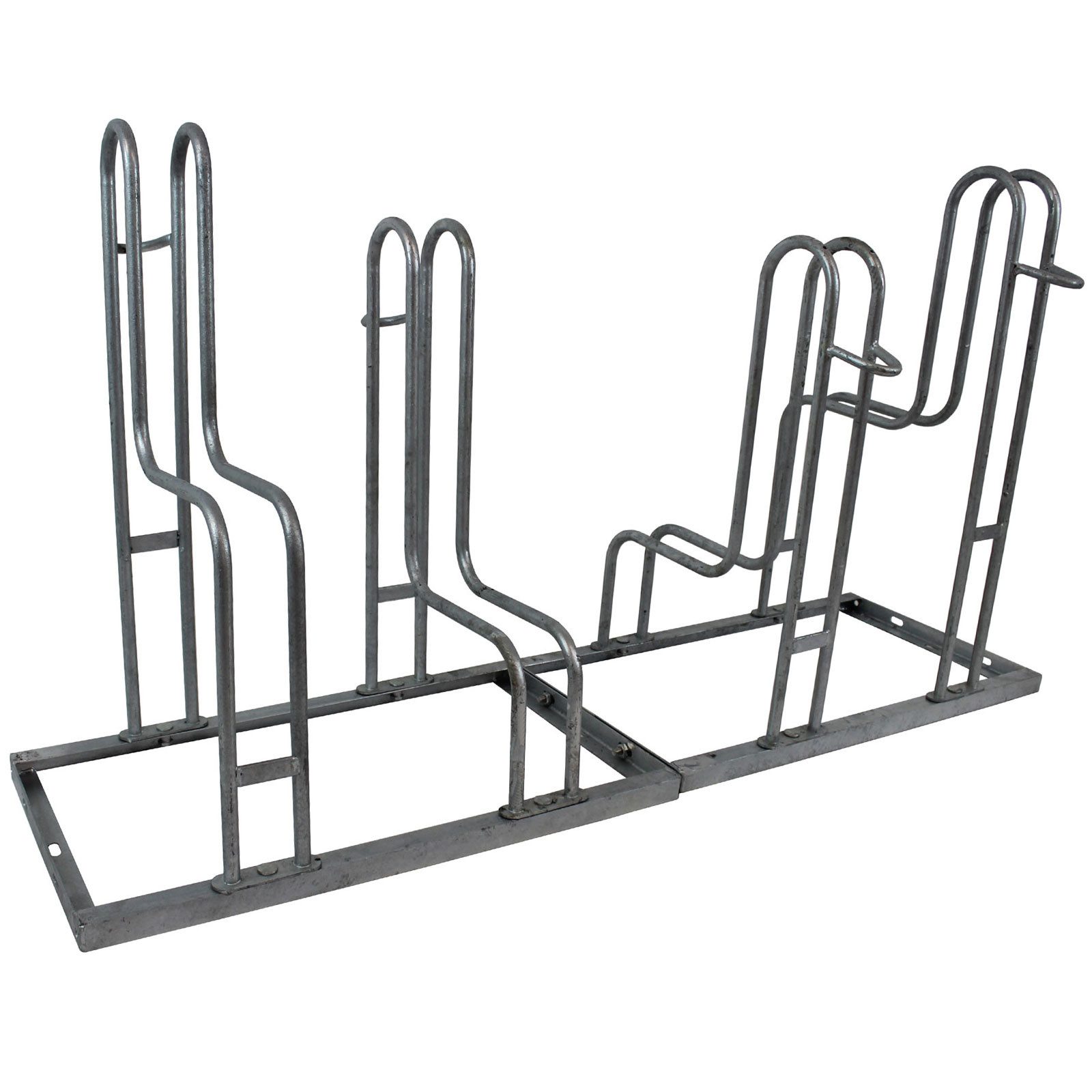TRUTZHOLM Fahrradständer für 4 Fahrräder feuerverzinkter Stahl höhenversetzt 140 x 75,5 cm (Set, 2-St), platzsparend