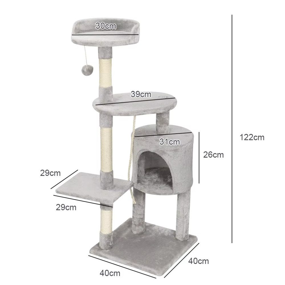 Athlix Kratzbaum Mehrstöckiger Katzenkratzbaum Katzenturm Kletterbaum für Katzen, Klettern, Spielen, Krallenpflege, Schlafen & Beobachten