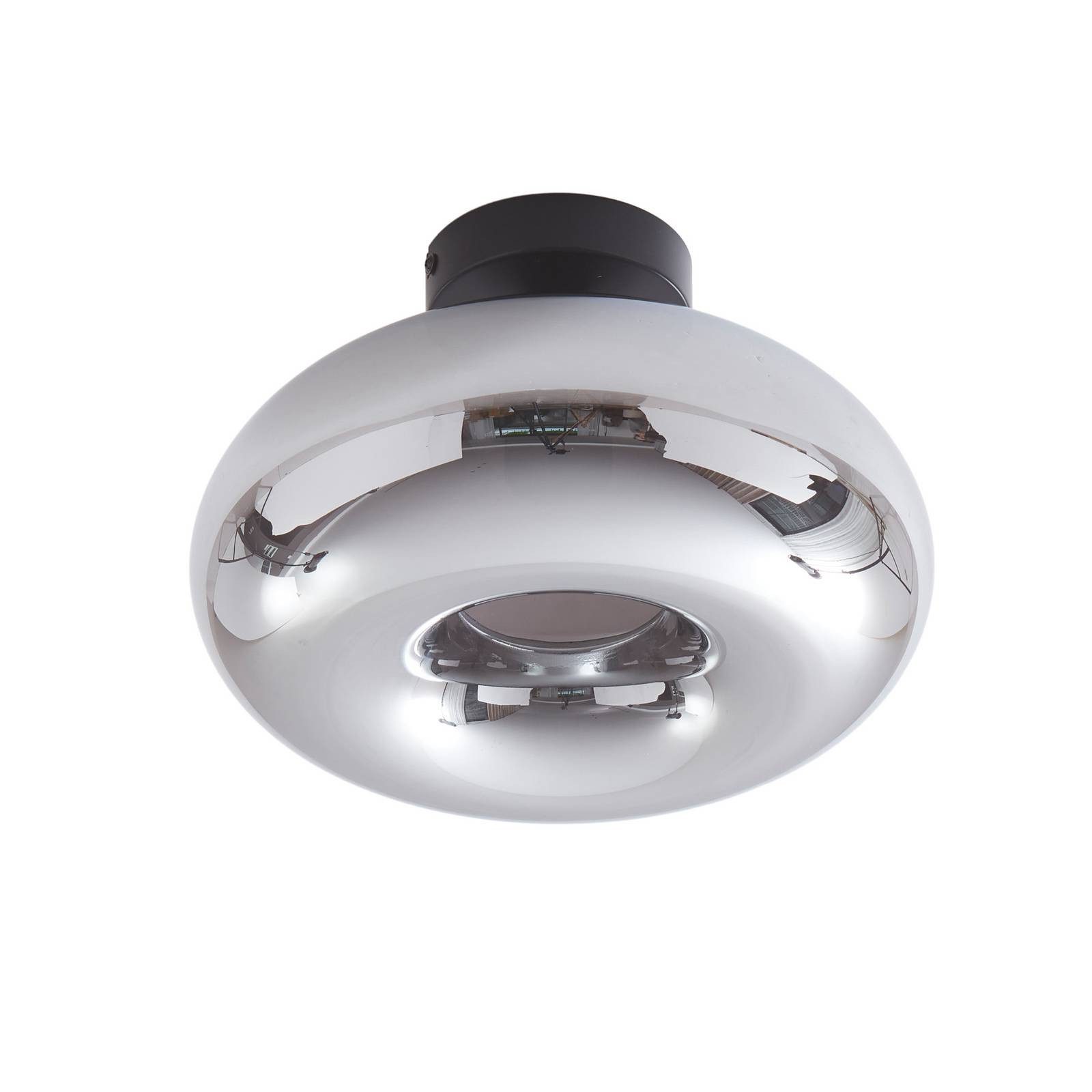 Lindby Deckenleuchten Zehra, Glas Schwarz IP20, 1 x 15 W LED günstig online kaufen