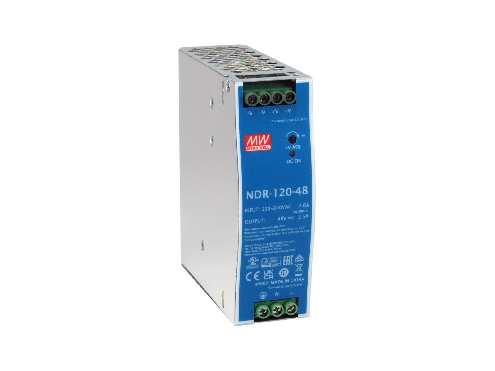 Levelone ind. Netzteil POW-4842 48VDC 120W DIN-Schiene PoE Netzteil