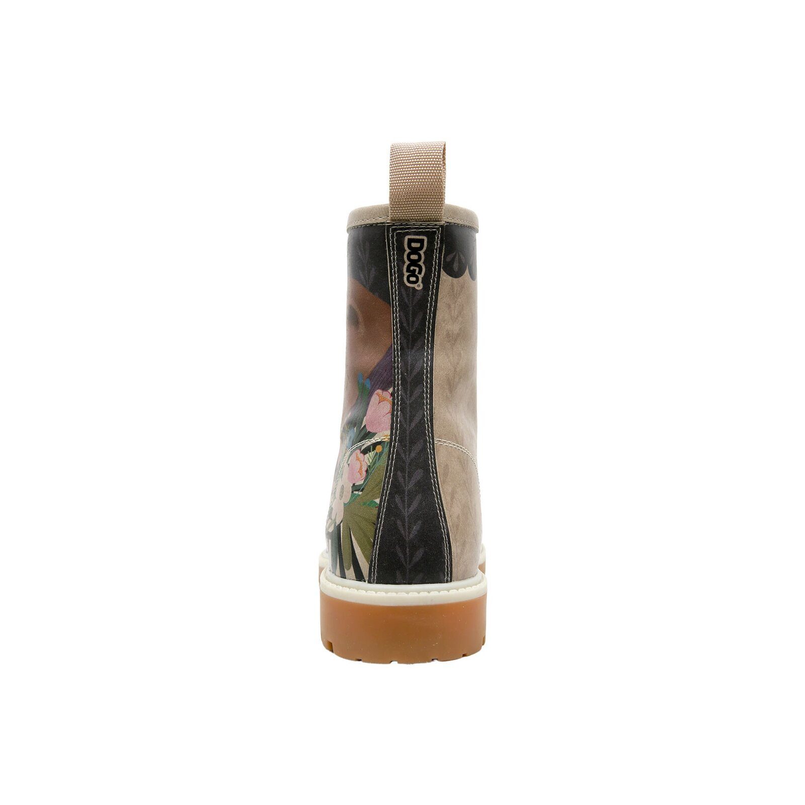 DOGO Long Boots Schnürstiefel Bear And Flowers Damen Stiefeletten, Schnürboots Handgefertigt – Bild 5 von 5