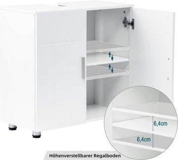EUGAD Waschbeckenunterschrank (1-St) Landhausstil, MDF, 60x60x30 cm, Weiß