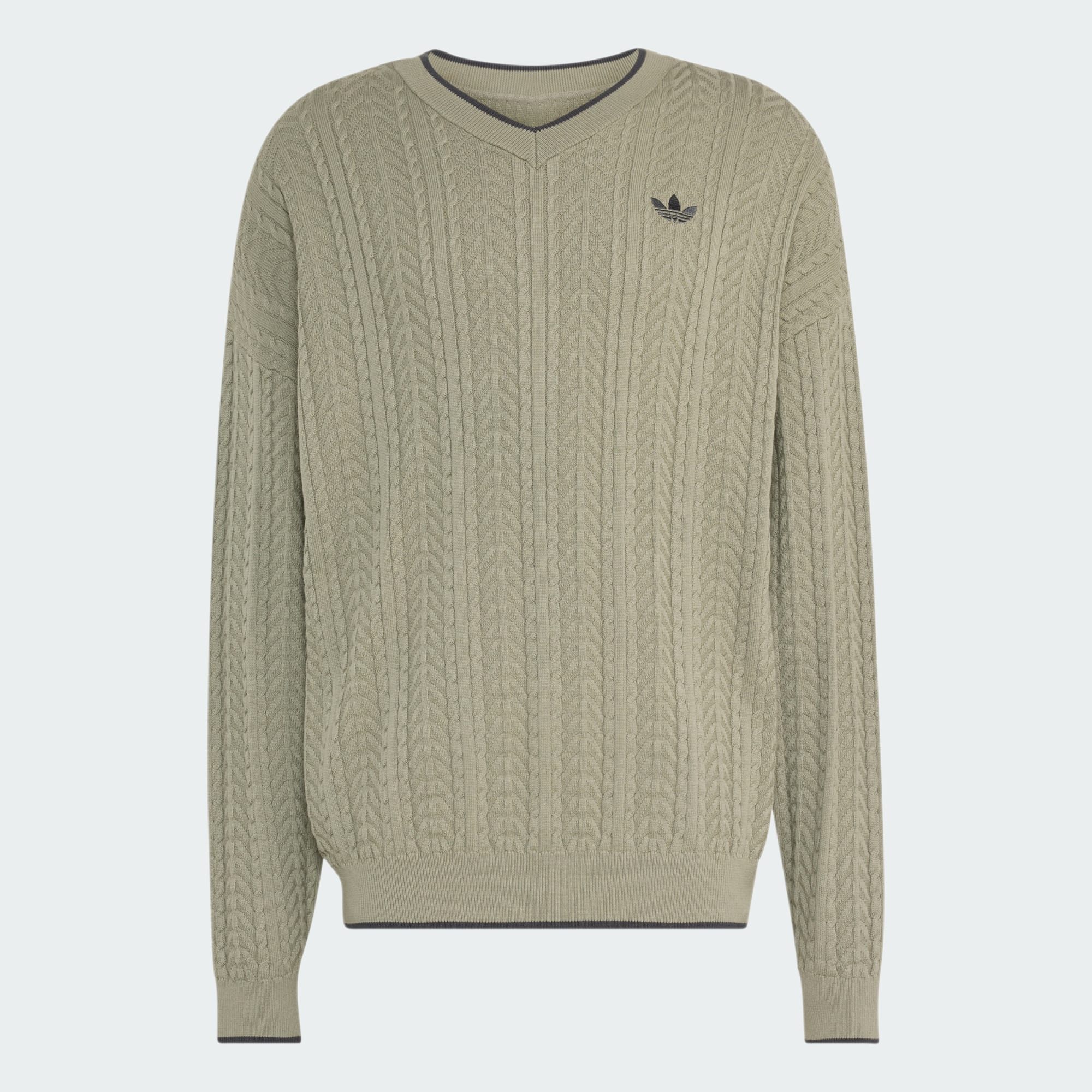 adidas Originals Sweatshirt PULLOVER, GESTRICKT, V-AUSSCHNITT, ZOPFMUSTER (1-tlg)