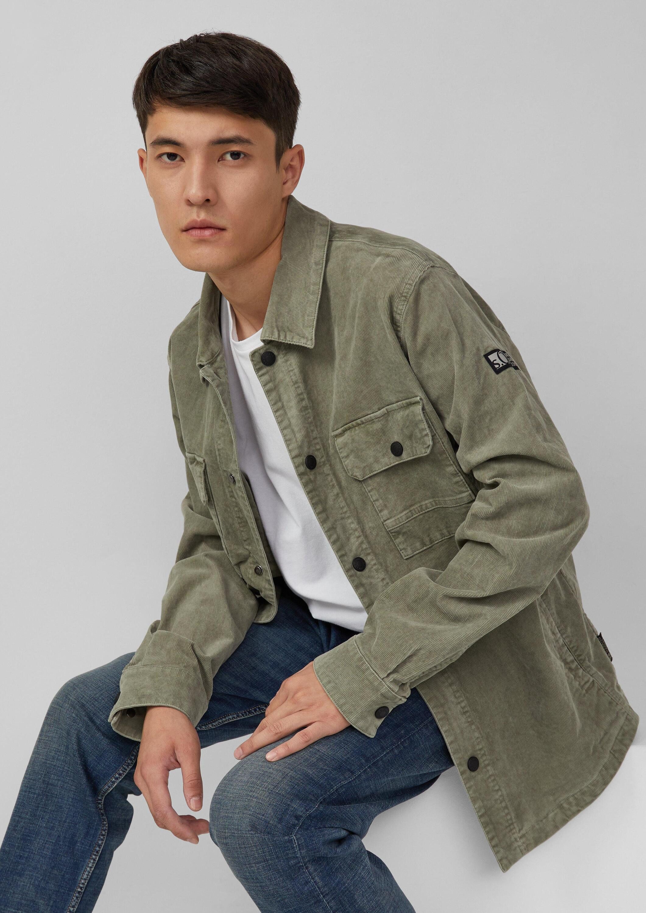 s.Oliver Hemdjacke Outdoor-Jacke Gewaschenes Overshirt aus Cord mit Brustta günstig online kaufen