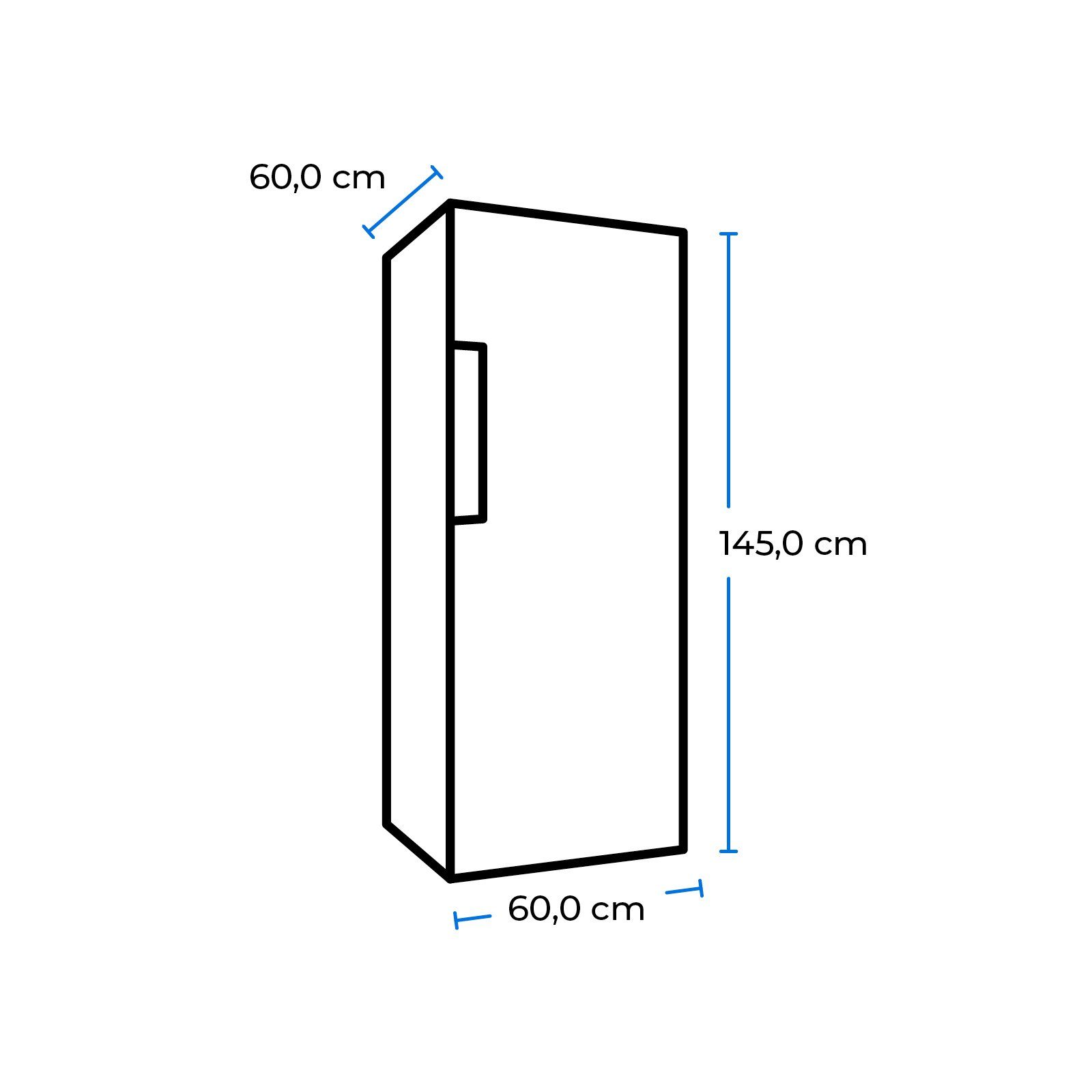 cm 60 145 Getränkekühlschrank breit, effizient hoch, Umluftventilator, cm GKS290-GT-280E, exquisit