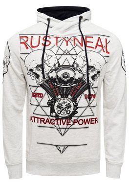 Rusty Neal Kapuzensweatshirt Rusty Neal Sweater mit rockigem Print