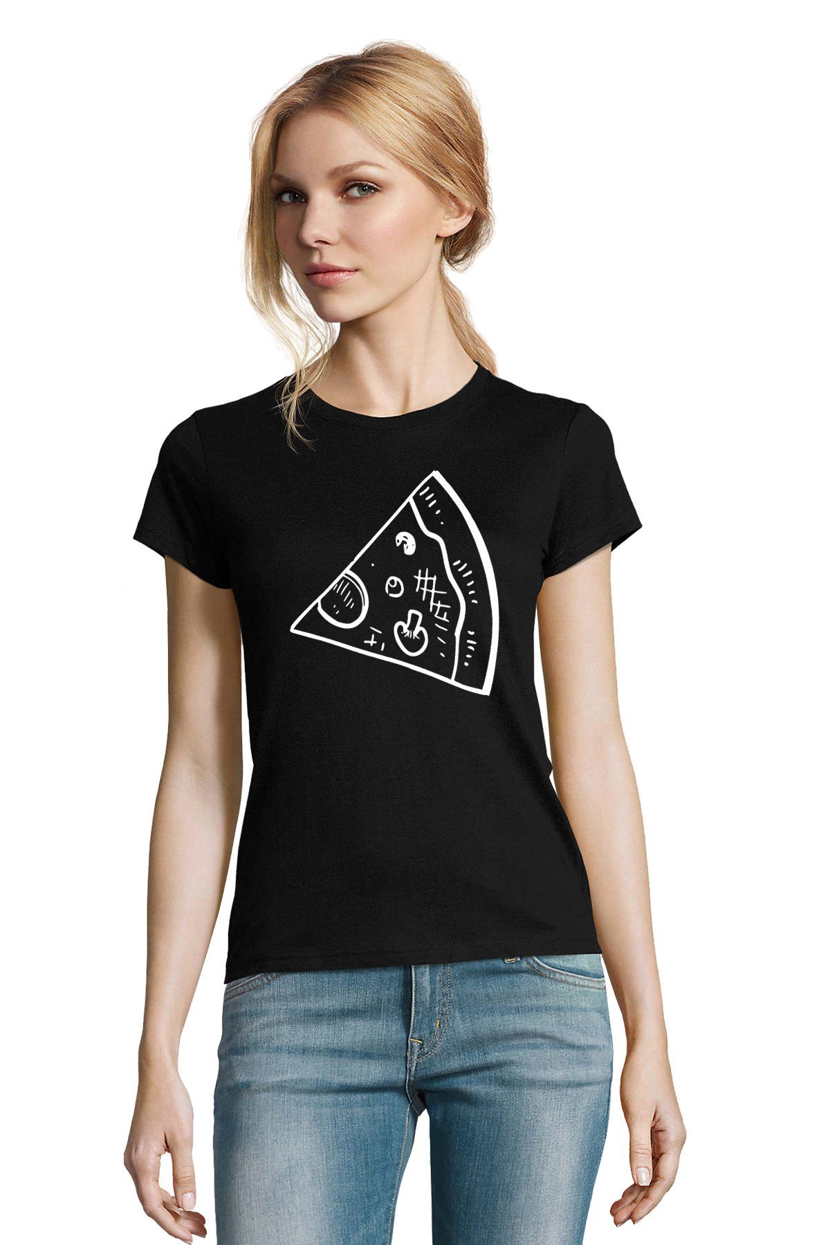 Blondie & Brownie T-Shirt Partner Pärchen Valentin Shirt Pizza Stück BFF Friends