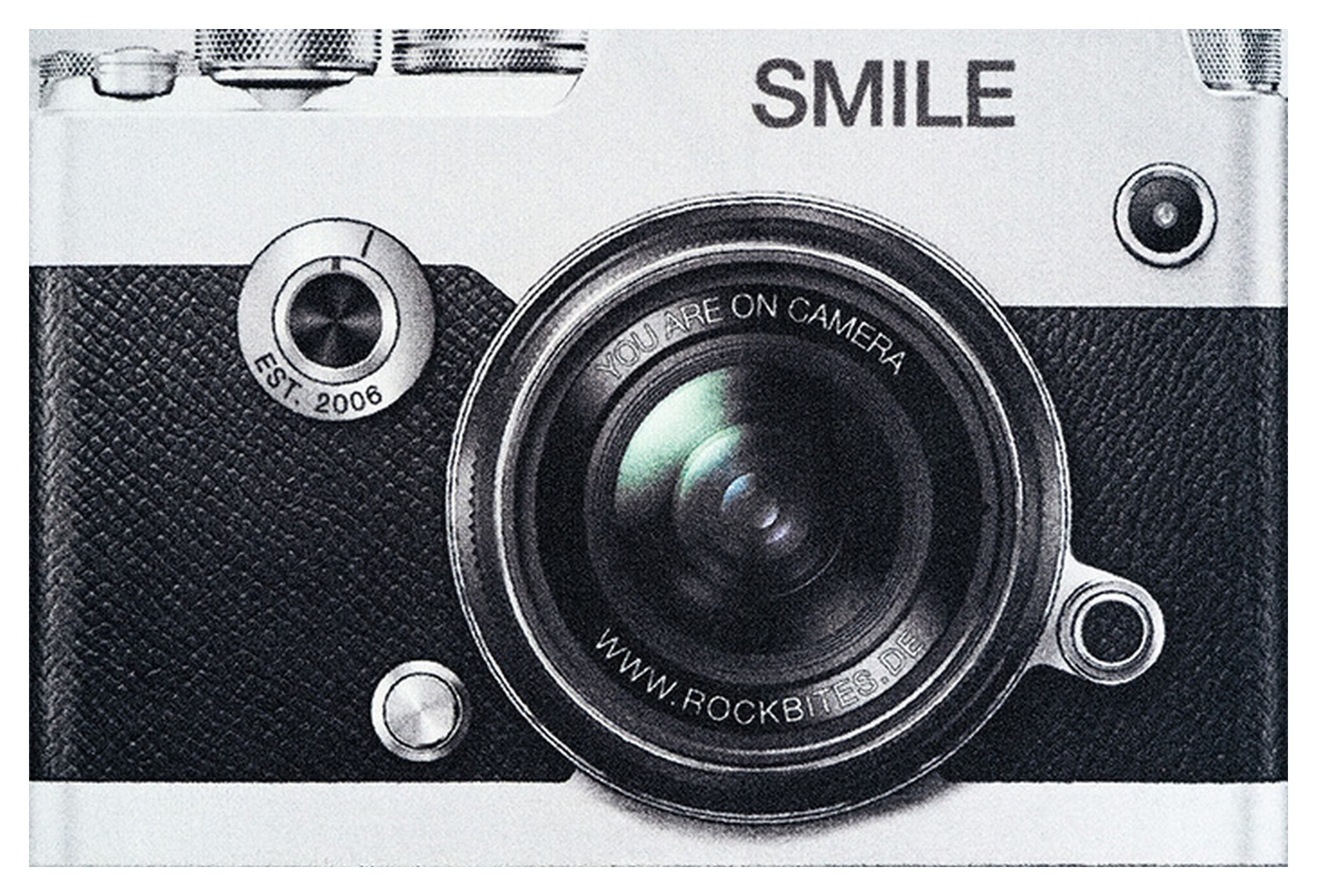 Fußmatte Rockbites - Fußmatte "Camera Smile" Kamera Schwarz Grau Nr.187, Rockbites