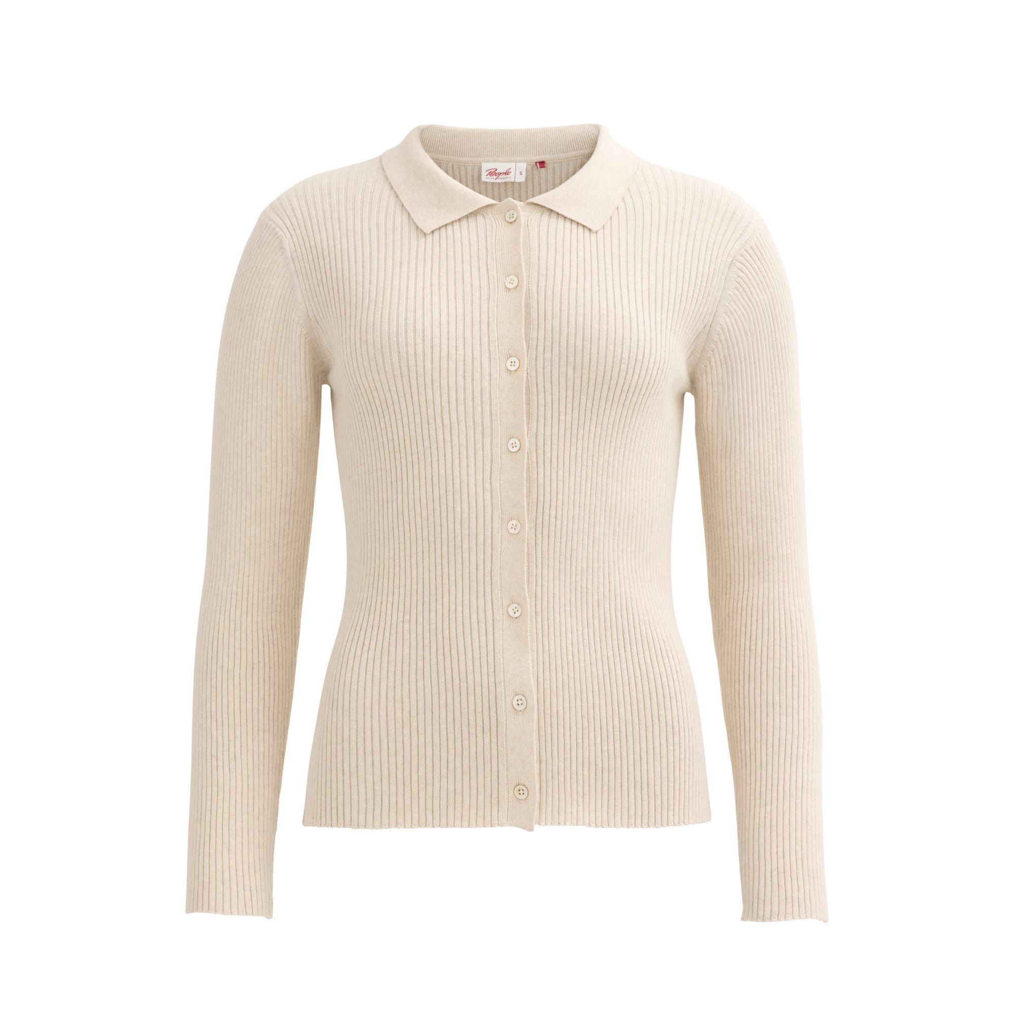 People Wear Organic Strickjacke grau mélange GOTS zertifiziert – Bild 5 von 5