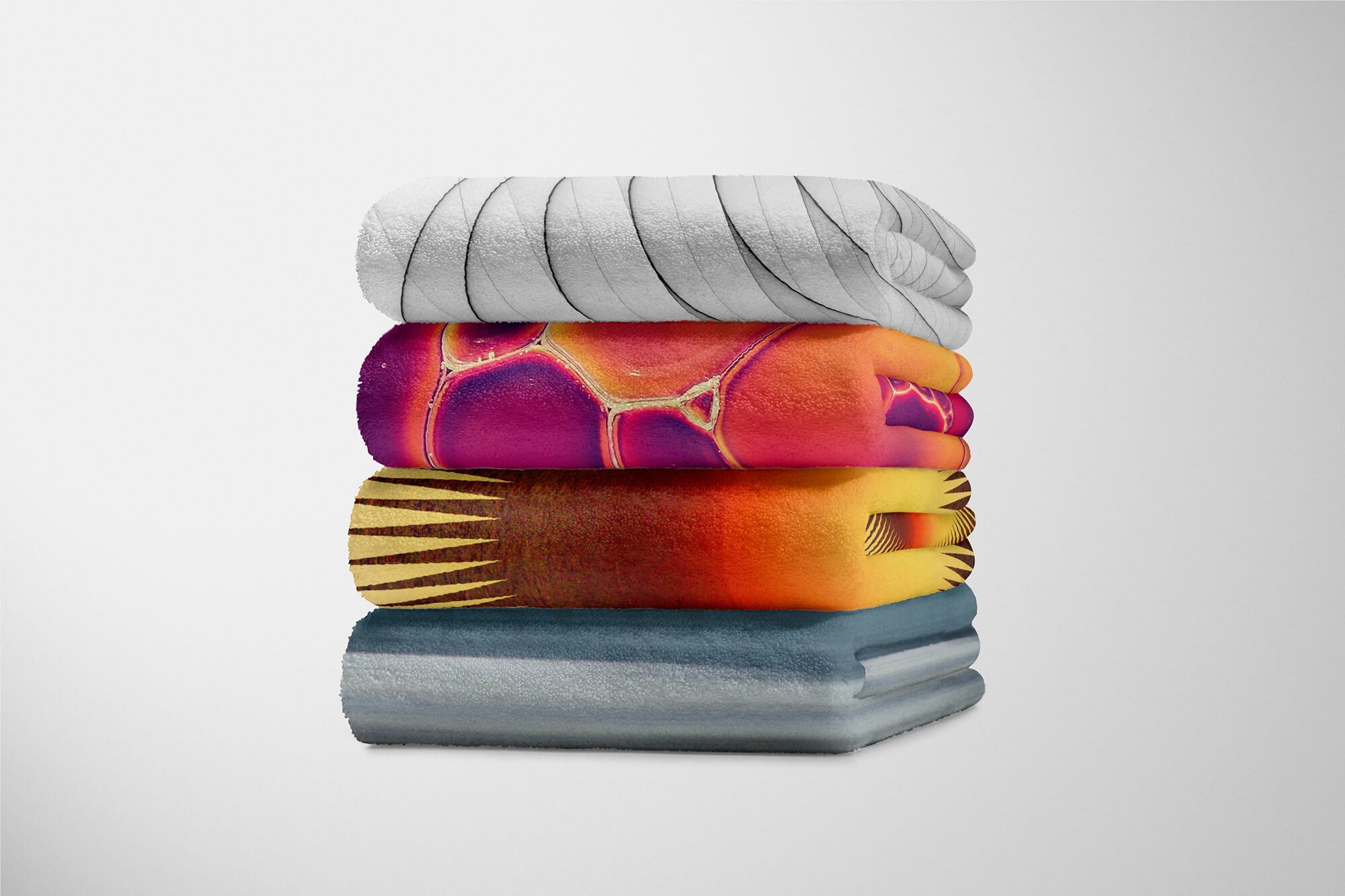 Kunstvoll Handtücher (1-St), Art Saunatuch Auf, Kuscheldecke Sinus mit Abstrakt Strandhandtuch Sonne Fotomotiv Handtuch Baumwolle-Polyester-Mix Handtuch