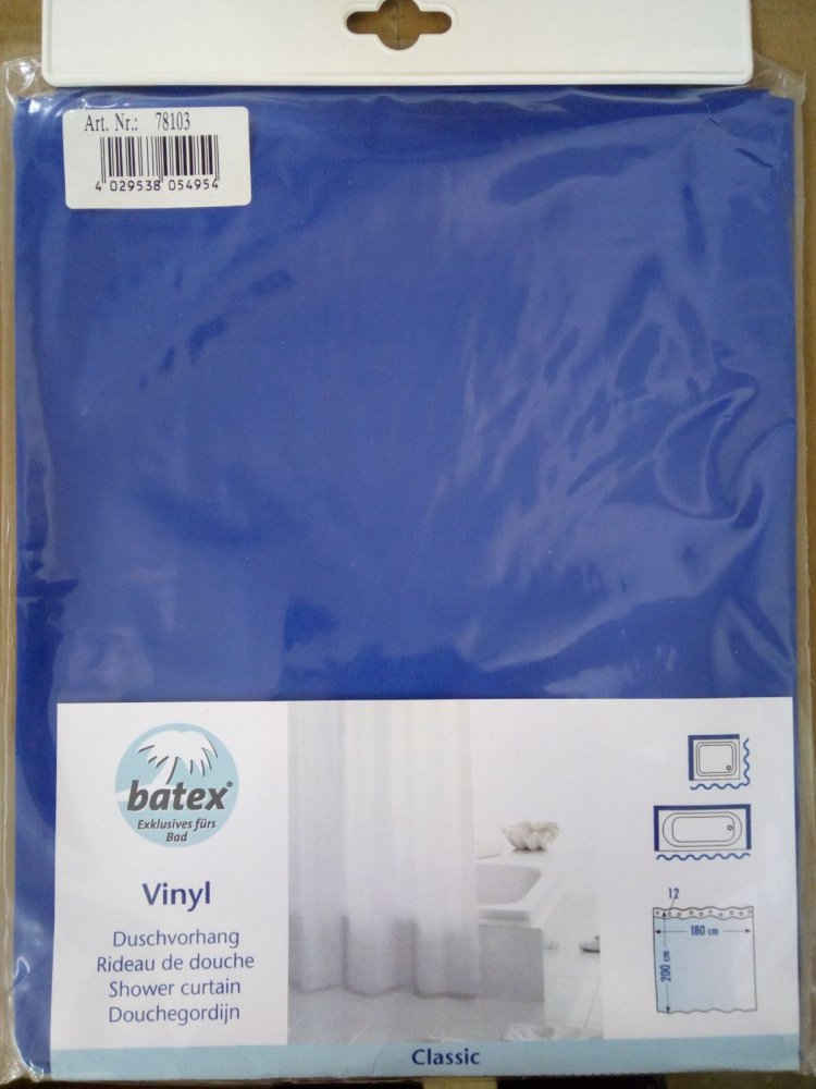 Batex Duschvorhang Duschvorhang BATEX CLASSIC Vinyl, blau, 180 x 200 cm