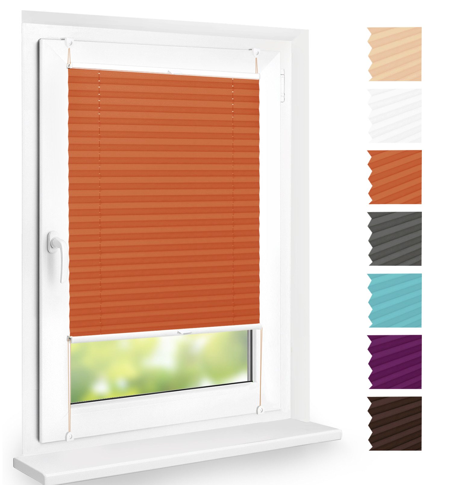 DomDeco Plissee "Calura", blickdicht, Ohne Bohren, Klemmfix, Sicht- und Sonnenschutz, ohne Bohren, Klemmfix, Fixmaß, Klemmträger