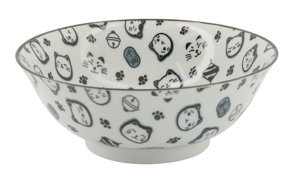 WestCraft Snackschale Tokio Japan Design Katzen Чаши Kawaii Cat Tayo Schüssel Blue & Pink, Porzellan, (1-tlg), Ramen Reis Nudel Suppen Dessert Bowl, Kawaii Cat