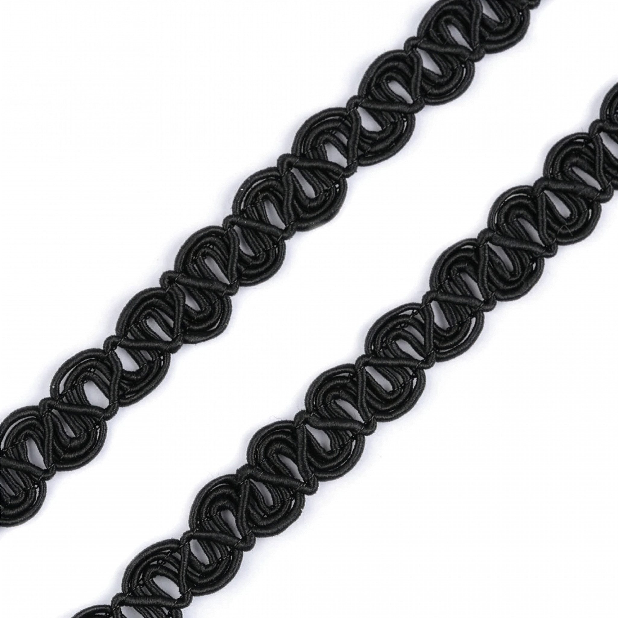 maDDma Bastelband Zierborte 4m x 8mm Borte Trachtenborte Posamentenborte Deko Trachten, schwarz