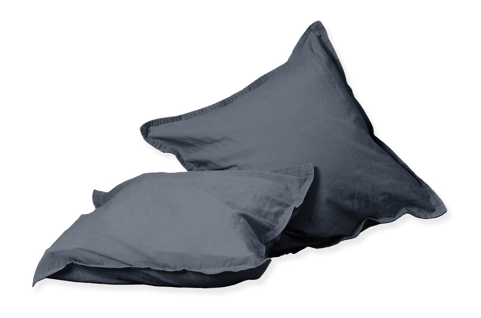 Kissenbezüge 2 Stück Hahn Renforce Kissenbezüge 40x40 cm stonewashed grau anthrazit