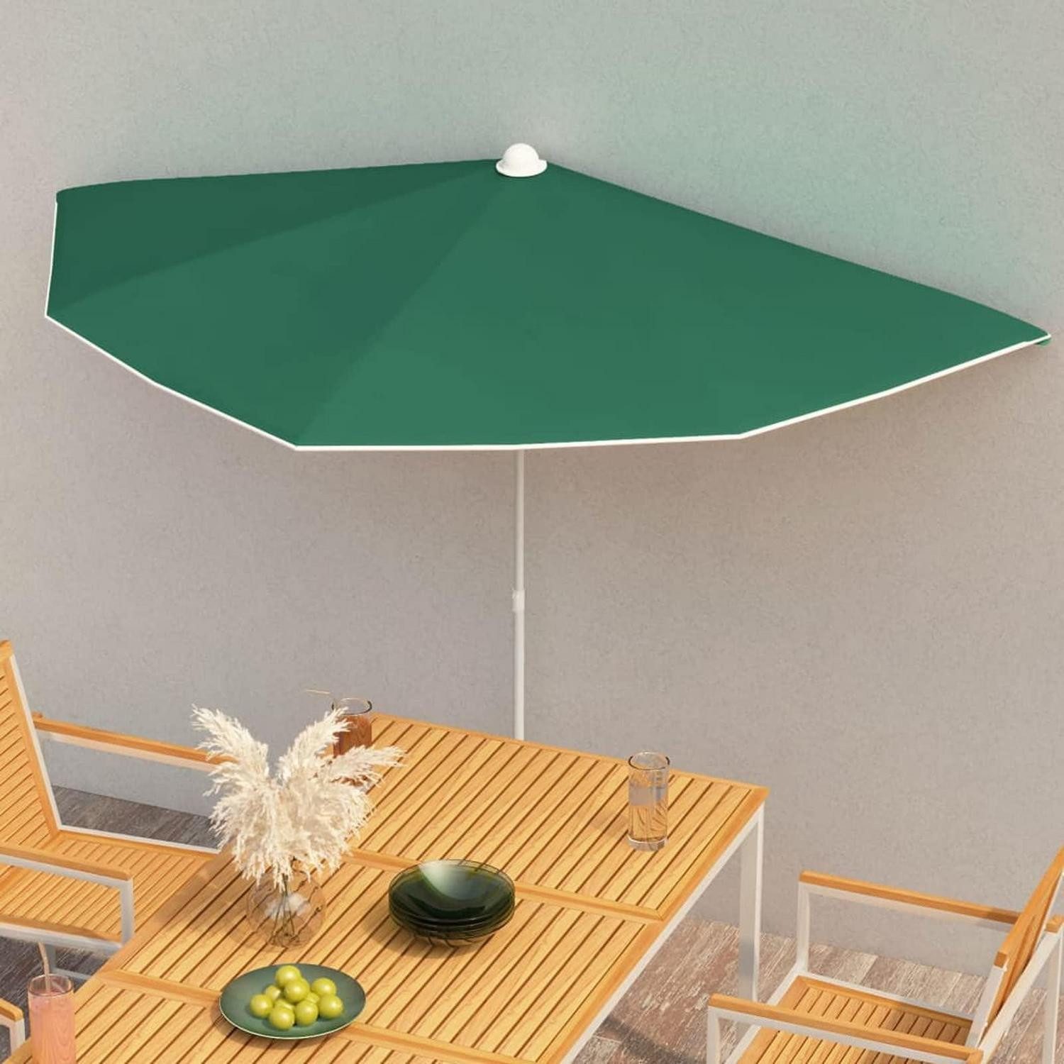 LuxusKollektion Balkonschirm Halbrund Sonnenschirm 180x90 cm Grün