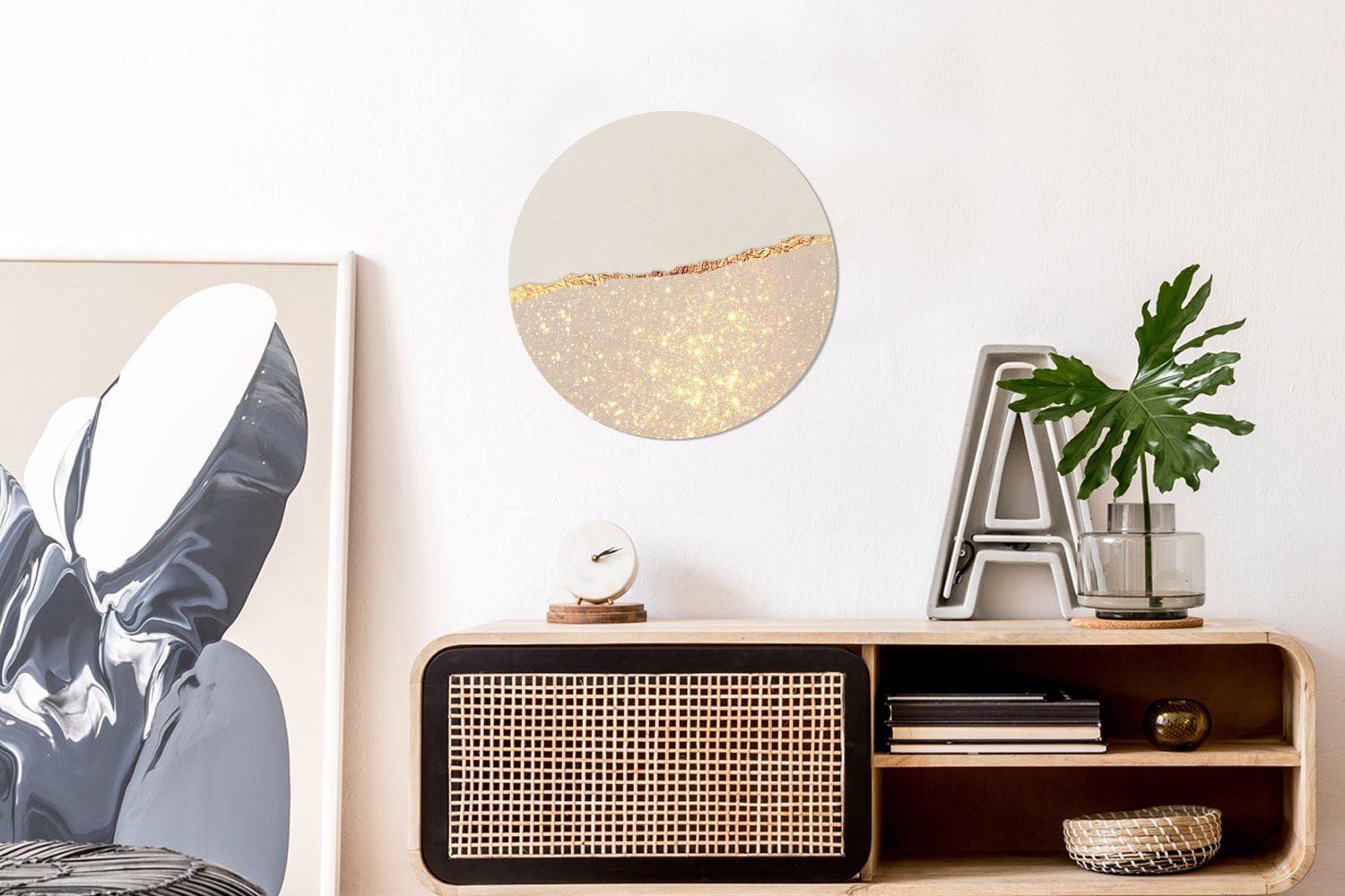 MuchoWow Gemälde Gold - Rosa - günstig online kaufen