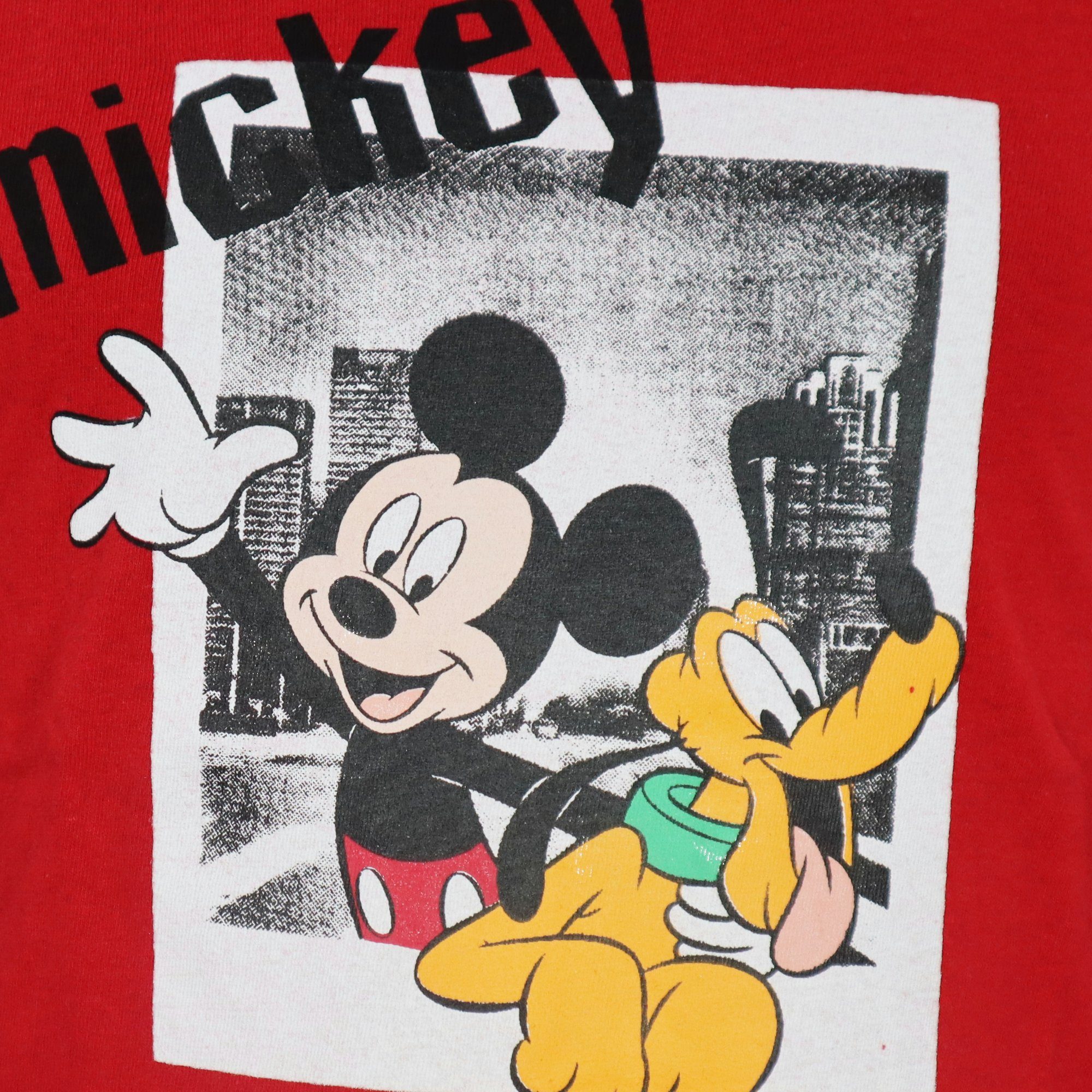 Disney Langarmshirt Disney Mickey Maus Gr. Langarm 128 98 Rot Jungen Kinder Shirt bis