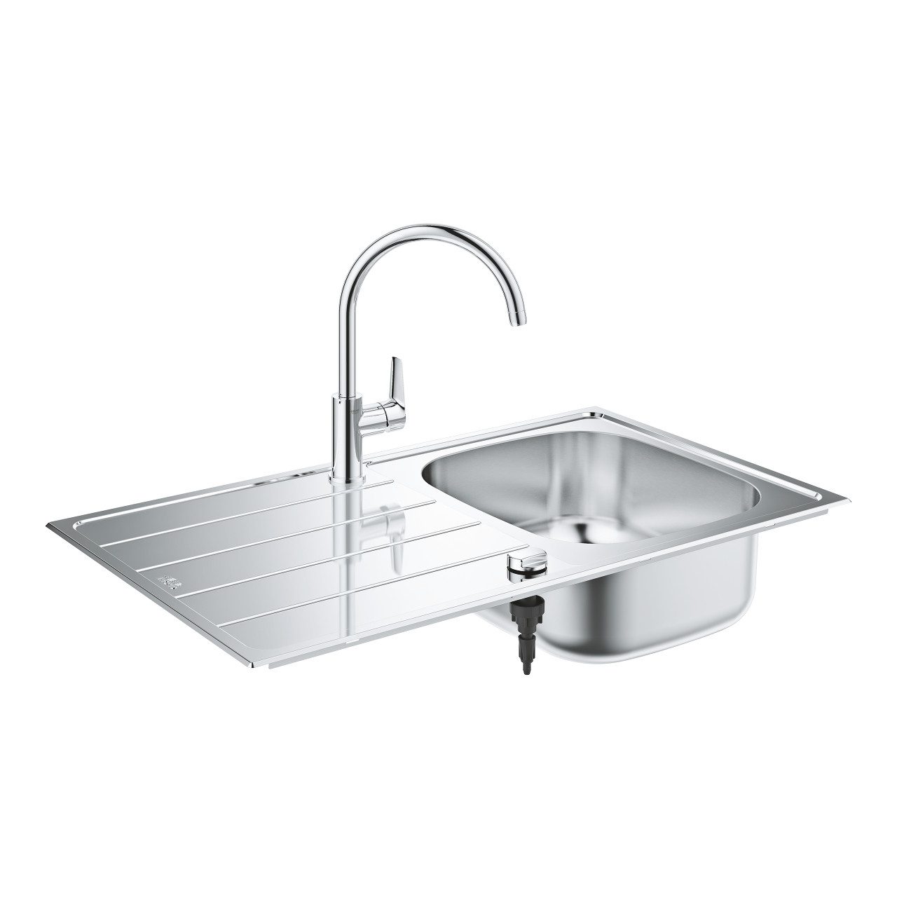 Grohe Edelstahlspüle Bau Set (Spüle und Küchenarmatur) Edelstahl (31562SD1)