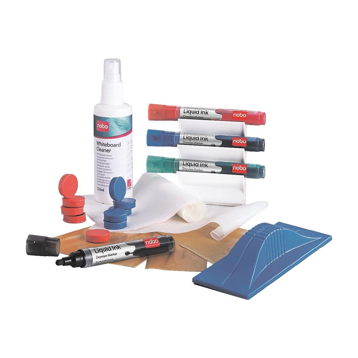 NOBO Moderationskoffer Basic, 32-tlg. Starter-Set für Whiteboards