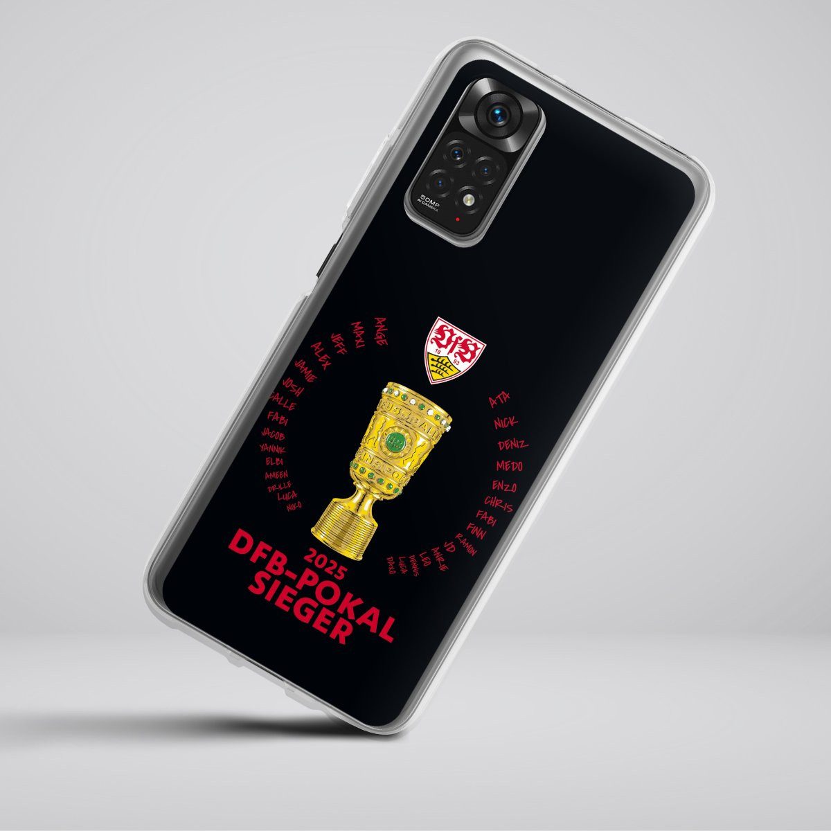 DeinDesign Handyhülle VfB Stuttgart Pokal Offizielles Lizenzprodukt, Xiaomi Redmi Note 11 Silikon Hülle Bumper Case Handy Schutzhülle