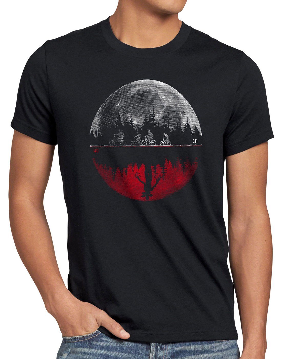 style3 Print-Shirt Herren T-Shirt Upside Down stranger 011 monster things demogorgon eleven dämon