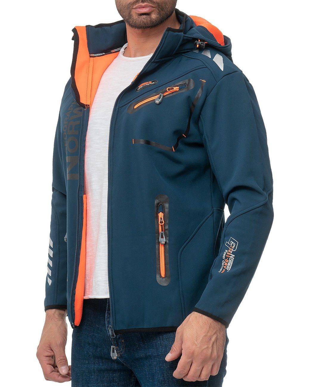 Geographical Norway Softshelljacke Herren Regular Fit Windbreaker baroyaute men Navy S Modernes Design mit stylischem Print
