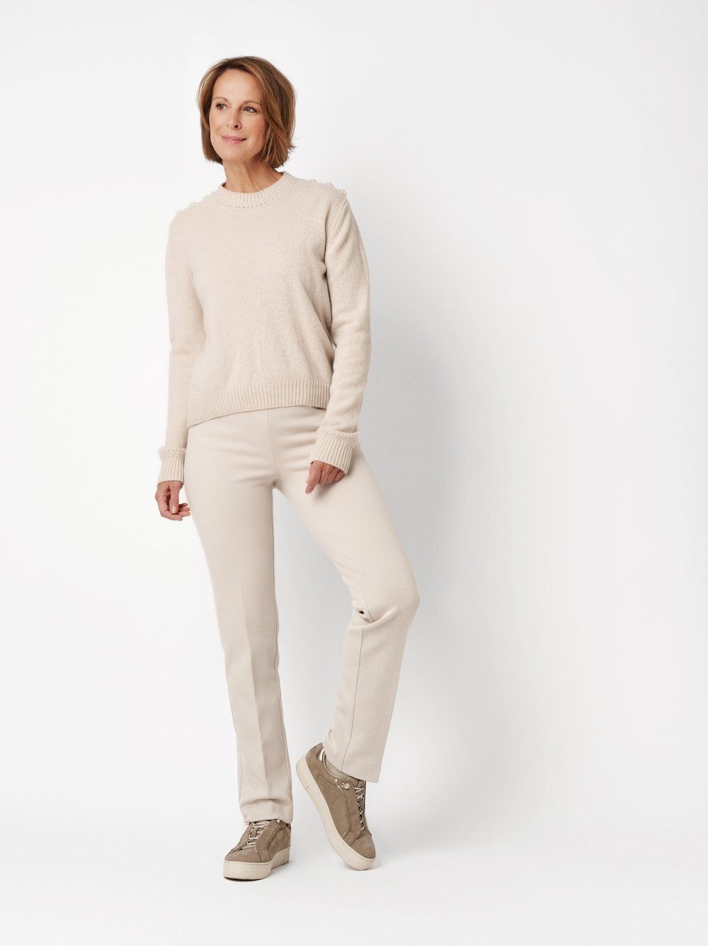 Relaxed by TONI Stretch-Hose Scarlet mit dezentem Fischgrät-Muster günstig online kaufen