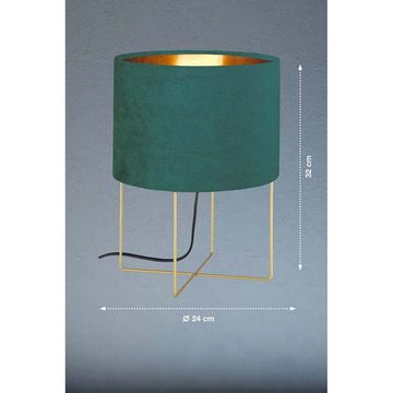 etc-shop LED Tischleuchte, Tischleuchte Nachttischleuchte Wohnzimmerlampe Metall Textil