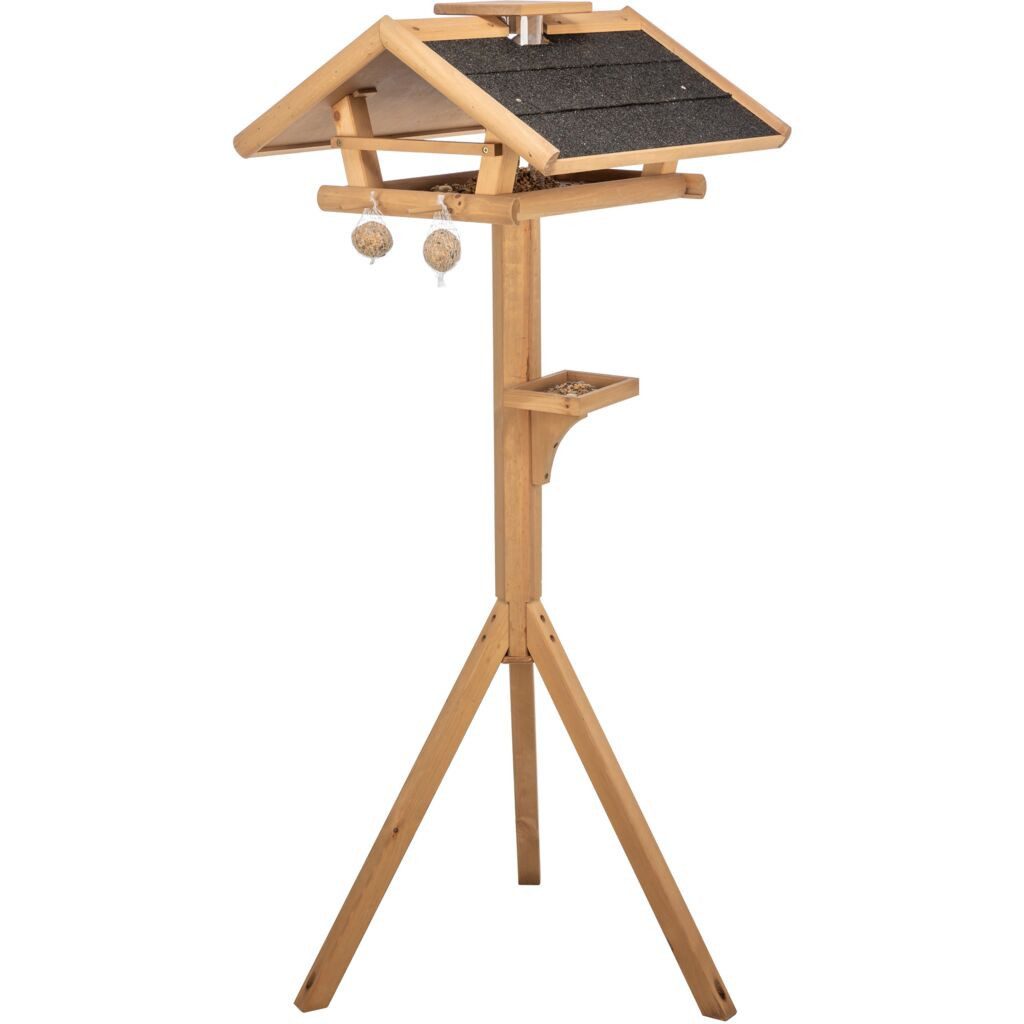 TRIXIE Vogelhaus Vogelfutterhaus mit Ständer - braun - 55 × 27 × 53 cm/1,40 m