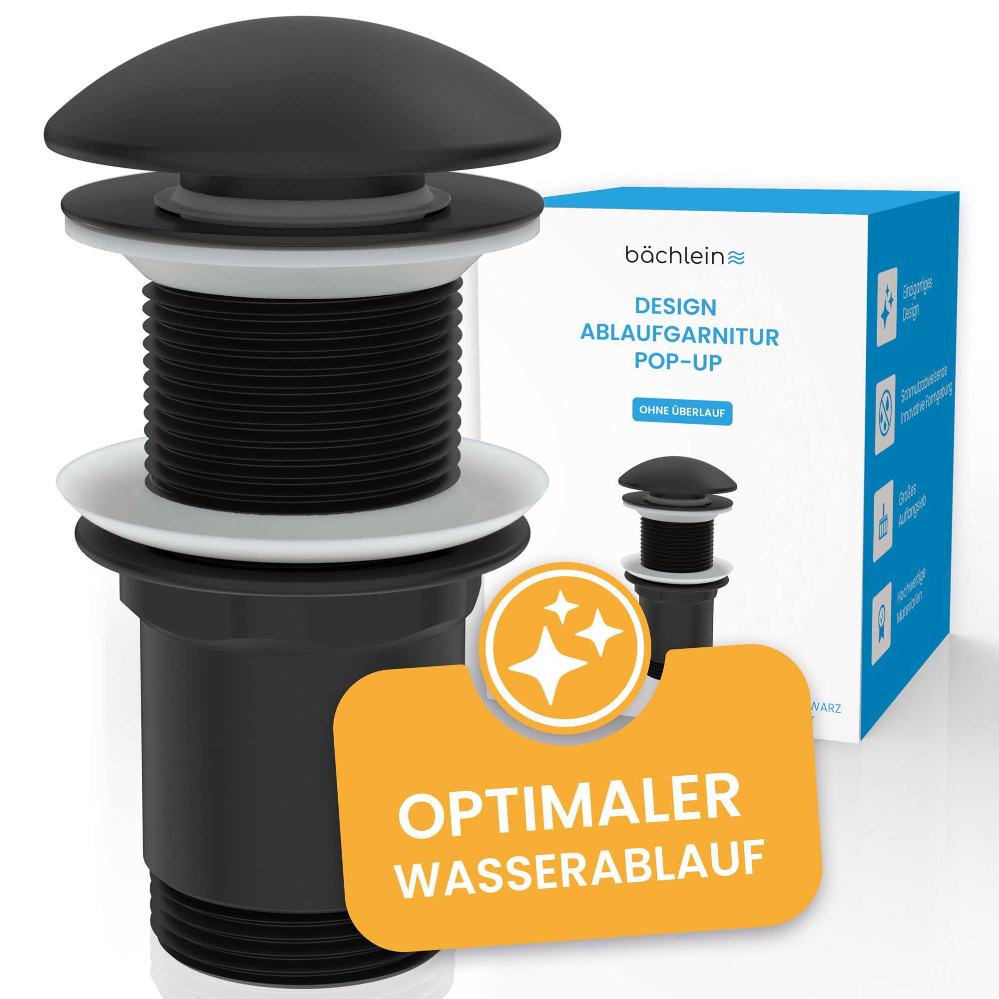 Bächlein Ablaufgarnitur Design Pop Up - mit optimiertem Wasserablauf Werkze günstig online kaufen