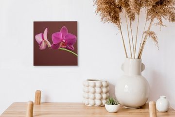 OneMillionCanvasses® Leinwandbild Blumen - Orchideen - Rosa, (1 St), Leinwand Bilder für Wohnzimmer Schlafzimmer