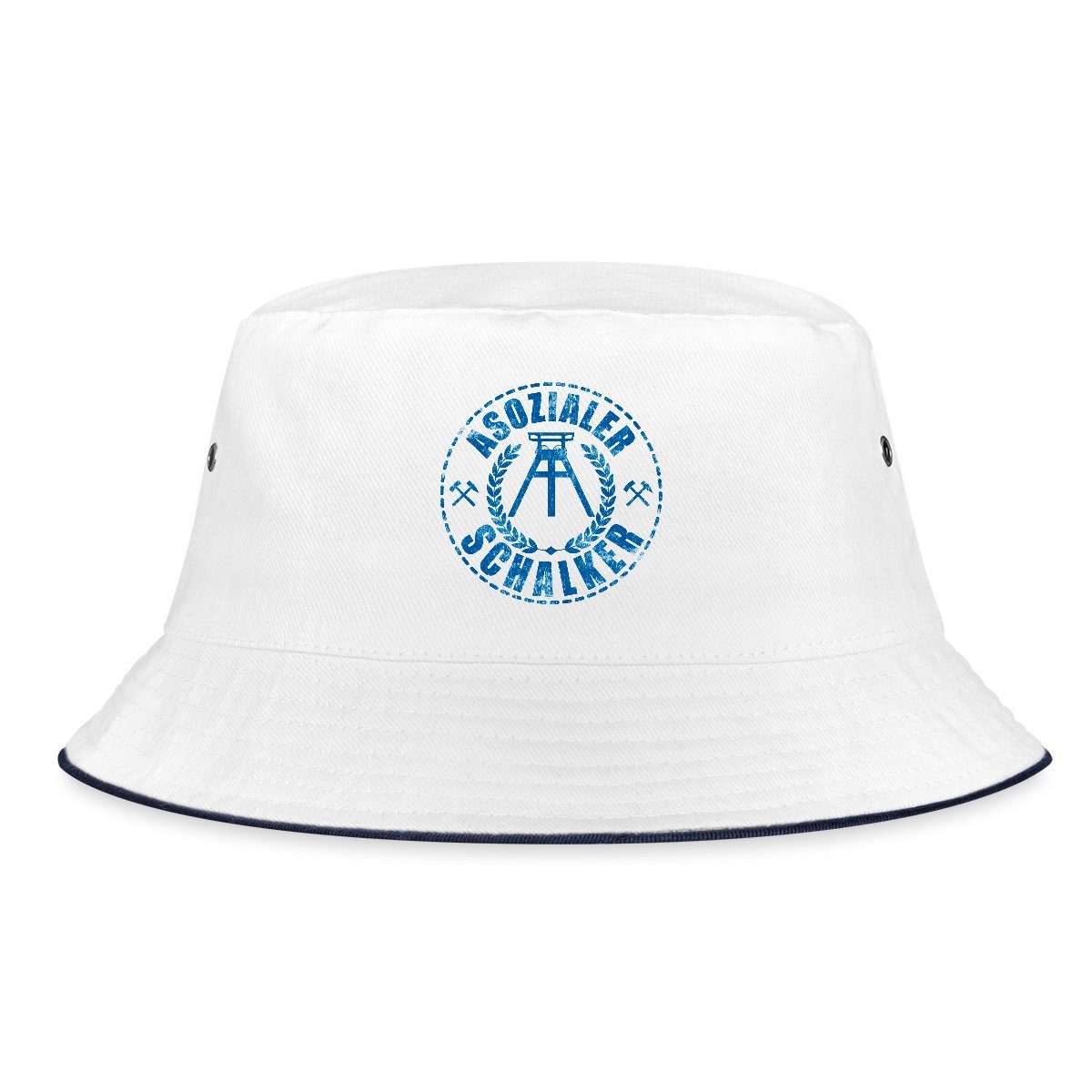 Spreadshirt Sonnenhut Asozialer Schalker Spruch Fußball Sport Fischerhut (1-St)