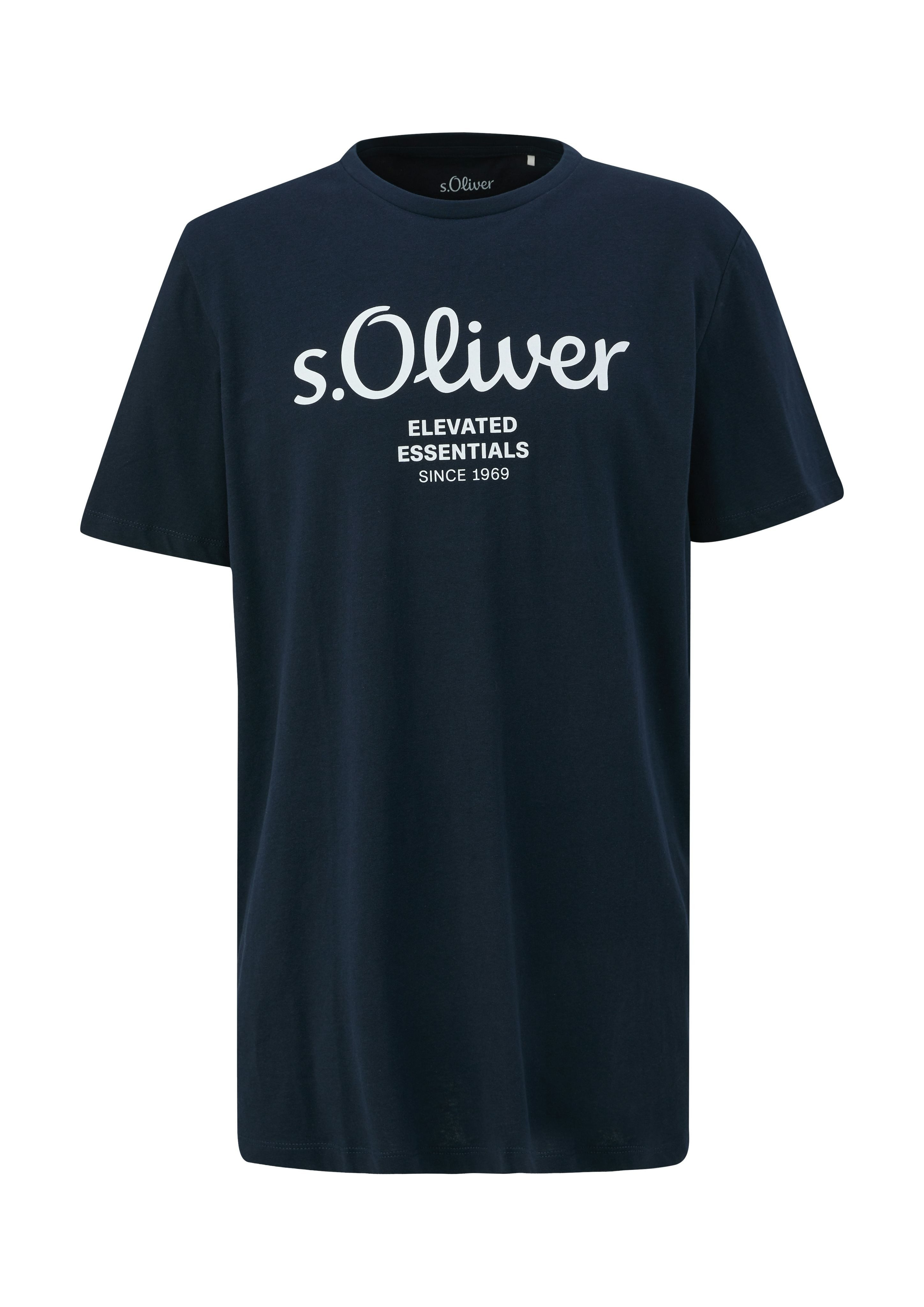 s.Oliver Kurzarmshirt T-Shirt mit Label-Print Logo günstig online kaufen