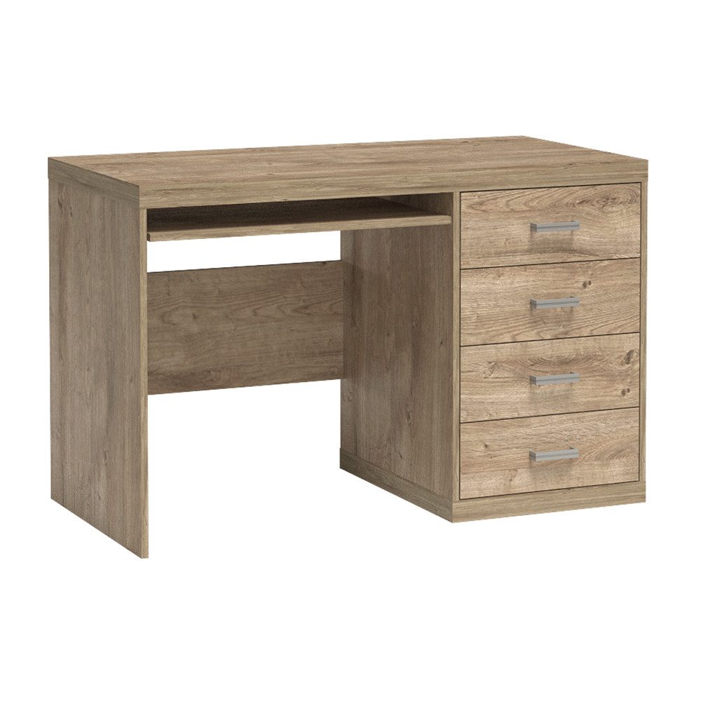 Lomadox Schreibtisch NUSCO-161, Eiche Nb., Arbeitsplatz, Arbeitstisch, 120 cm breit