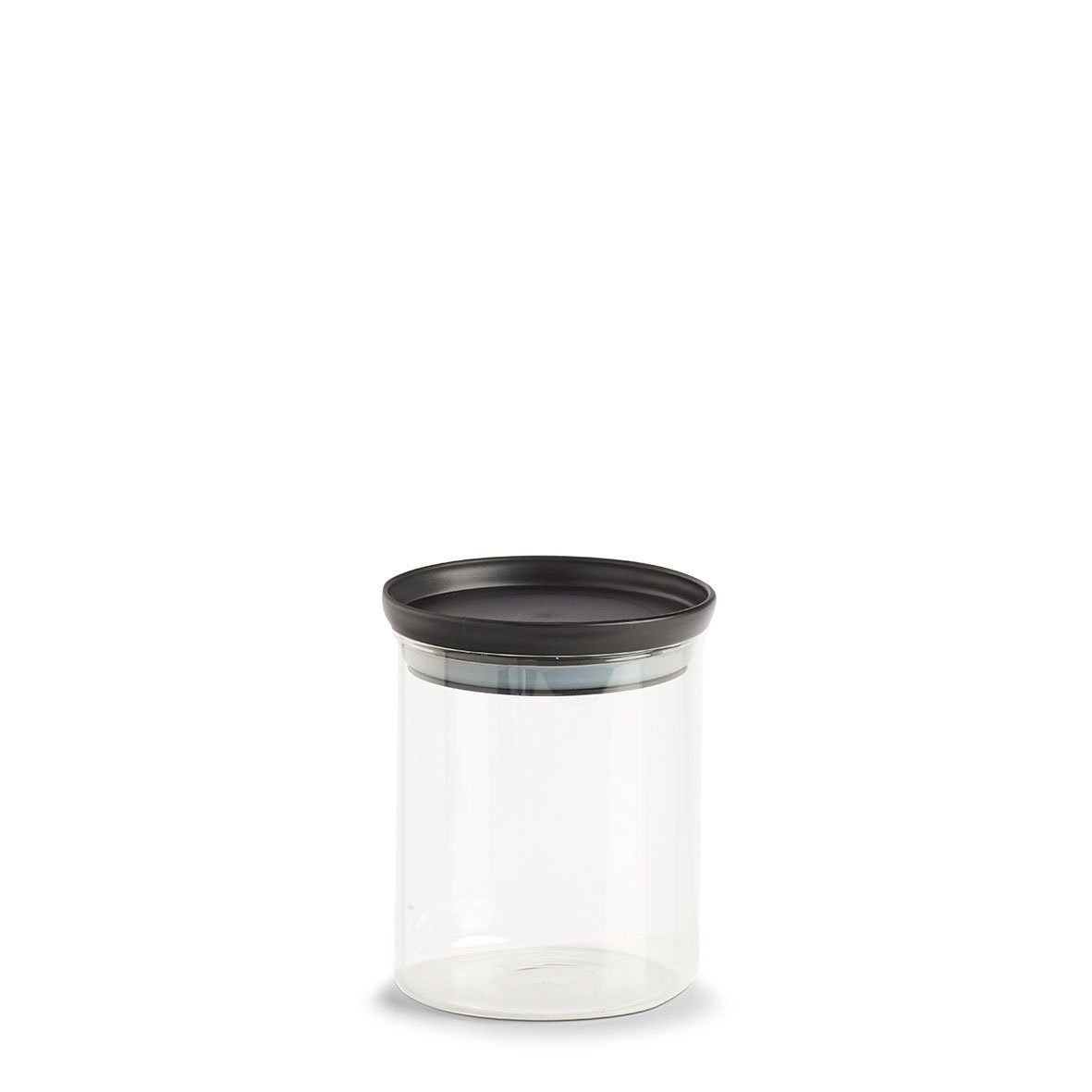 Zeller Present Vorratsglas Vorratsglas m. Kunststoffdeckel, Borosilikat Glas/ Kunststoff, 650 ml, schwarz, Ø10,3 x 13 cm