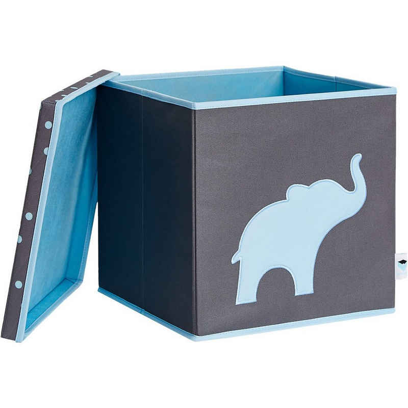 STORE IT! Aufbewahrungsbox Aufbewahrungsbox Elefant grau/blau mit stabilem