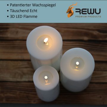 Deluxe Homeart LED-Kerze LED Kerze Weiss 5 x 12,5 cm