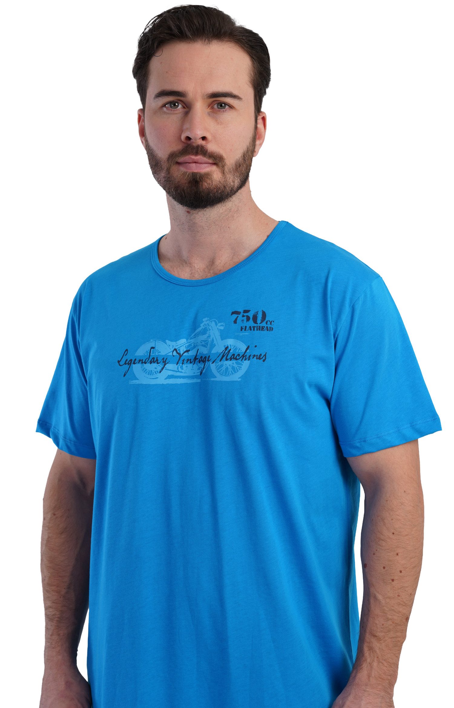 Vienetta Nachthemd Man (Packung, 1-tlg) Herren Schlafanzug Schlafshirt Nachthemd Kurzarm Baumwolle