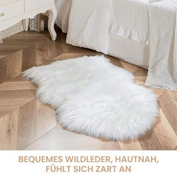 Fellteppich fellförmig,Lange Plüsch-Teppiche,imitierter Wolle, MAGICSHE, 60*90cm