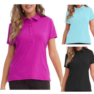 MEETYOO Poloshirt Damen Poloshirt Golf Shirt (Polohemd, Sportshirt, Golf Kurzarm) Freizeitpoloshirt, Funktionsshirt, Basic, UV-Schutz 50+
