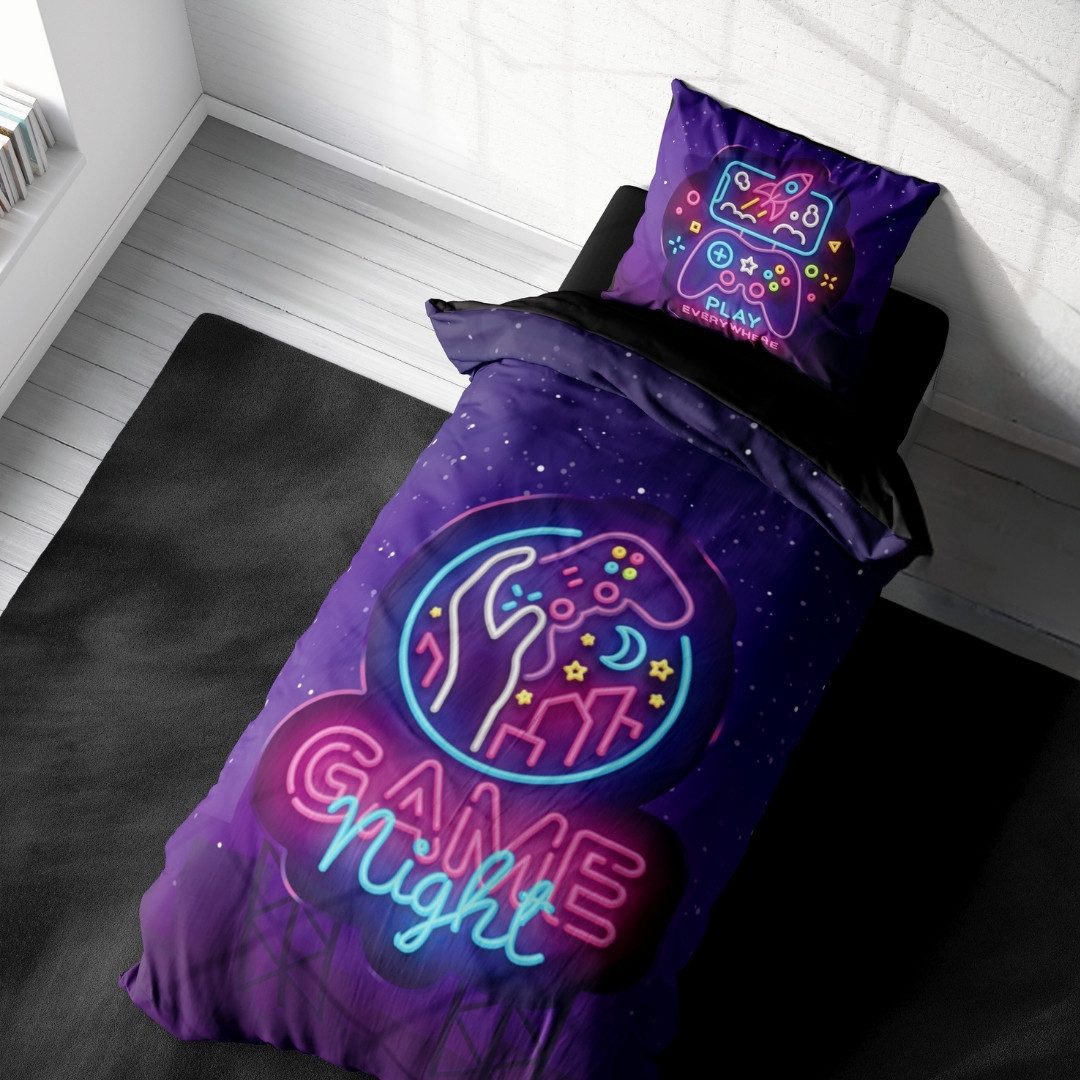 MTOnlinehandel Bettwäsche Gaming, Blue Light Lava, günstig online kaufen