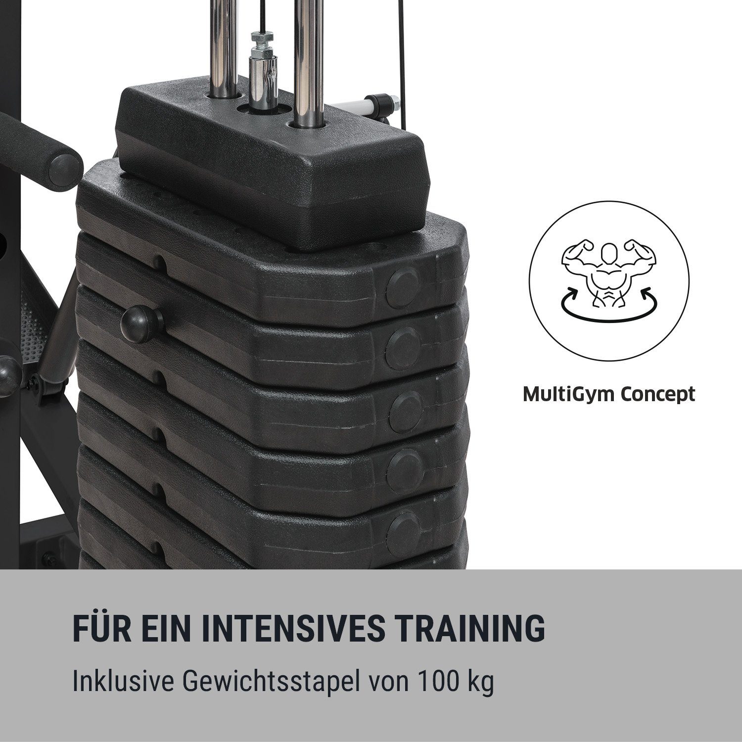 Kraftstation Gym Fitness Set), 9000, Fitnessstation Ultimate Power (Set, Kraftstation schwarz KLARFIT Fitnessturm Station