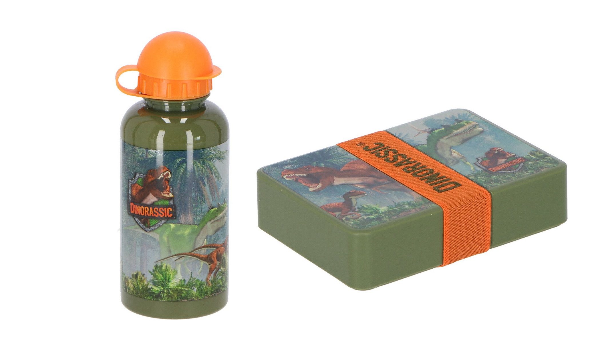COFI 1453 Lunchbox Dinorassic Kinder und Trinkflaschen-Set All-in-One für unterwegs