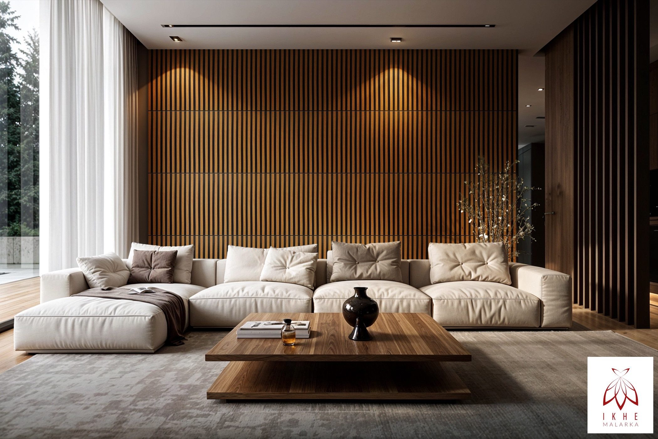 IKHEMalarka Wandpaneel Qualitätsgünstige Selbstklebende Lamellen Optik aus PE-Schaum, BxL: 66,5x67 cm, 0,44 qm, 66,5x66,5cm 5mm Stärke - Leicht & Flexibel