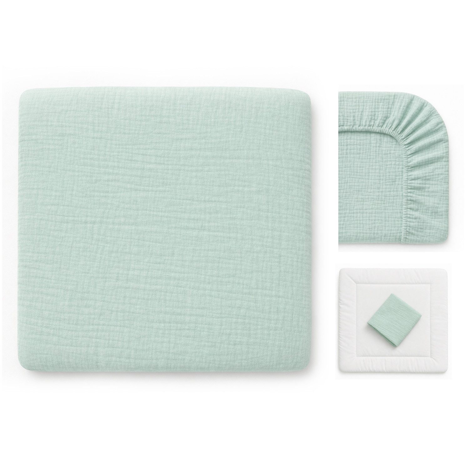 BABEES Wickelauflagenbezug Wickelauflagenbezug 100% Baumwolle Musselin Bezug für Wickelauflage, 85x75 und 75x75 cm weicher Wickeauflagenüberzug atmungsaktiv waschbar
