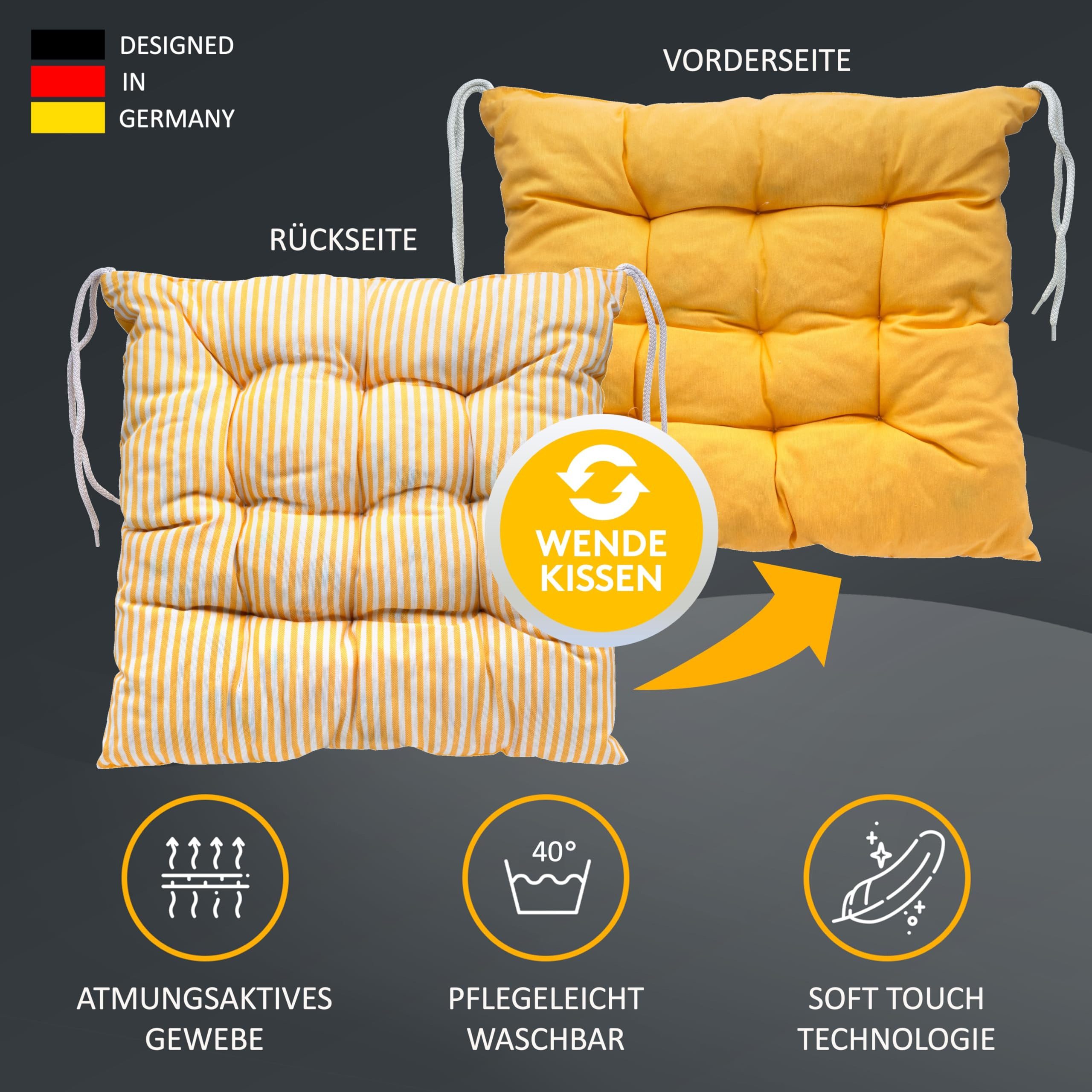 LILENO HOME Stuhlkissen - Wende Sitzkissen für Gartenstuhl oder Küchenstuhl günstig online kaufen